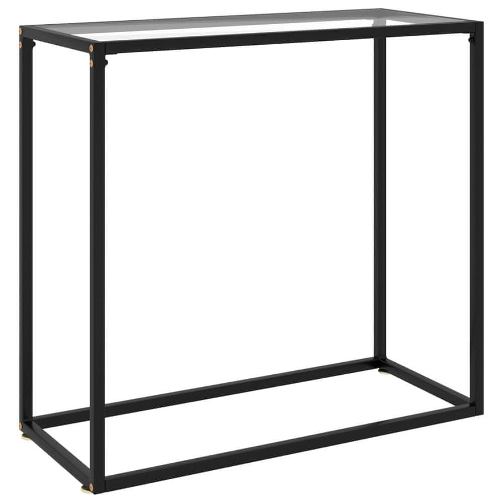 Vidaxl Konzolový stolík priehľadný 80x35x75 cm tvrdené sklo